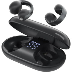 TALIX Open Ear Clip-On Wireless Bluetooth 6.0 Earbuds X7, Black | Ultra-Light 4.8g, LED Battery Display, Clear Sound, Bluetooth 6.0, Dual-Device Switching, IPX4 Sweatproof, Touch Control