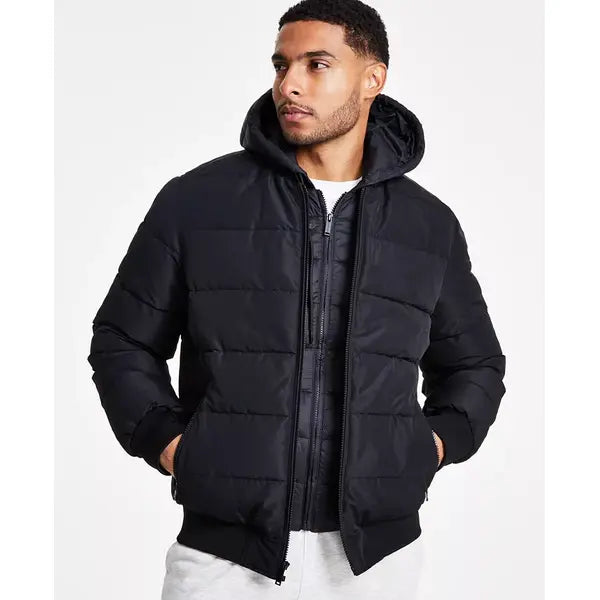 Men's Hooded Puffer Bomber Jacket