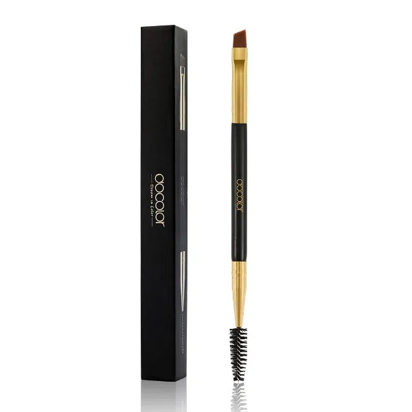 Docolor Eyebrow Brush Duo, Professional Angled Eye Brow Brush and Spoolie Brushes Perfect for Lining and Shaping Brows, Spoolie for Brows or Lashes