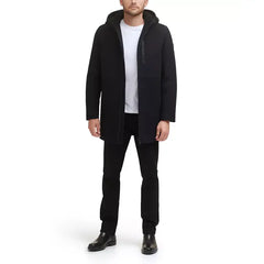 Men's Wool Melton Polyurethane Piping Detail Coat