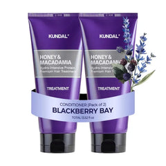 KUNDAL Honey & Macadamia Natural Conditioner Korean Hair Care Damage Repair, Deep Hydration, Long Lasting Fragrance, with Honey, Macadamia Oil 6.76fl oz (Pack of 2) (Fuzzy Navel)