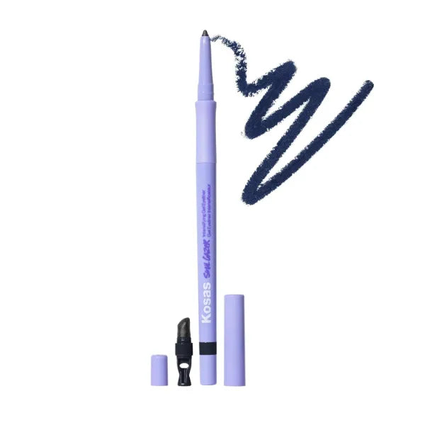Kosas Soulgazer Gel Eyeliner - Waterproof, Smudge-Proof Pen with Hyaluronic Acid - Retractable Eyeliner Pencil with Sharpener & Smudger, Long-Lasting