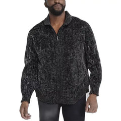 King Size Men's Big & Tall Shaker Knit Zip-Front Sweater