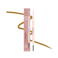 Mineral Fusion Retractable Brow Pencil - Shape & Define Eyebrow with Blending Spoolie Brush - Velvety Smooth & Natural Eye Makeup - Long-Lasting Color