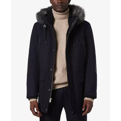 Men's Dawson Hooded Parka with Faux-Leather & Faux-Fur Trim