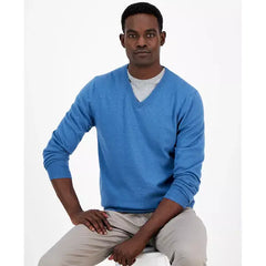 Men's Solid V-Neck Cotton Sweater
