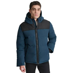 Men's Mixed-Media Puffer Coat, Created for Macy's
