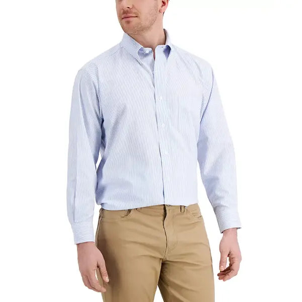 Club Room Men's Regular Fit University Stripe Dress Shirt