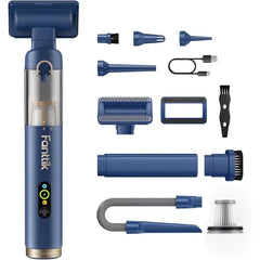 Fanttik Slim V10 APEX Cordless Car Vacuum, 4 in 1 Portable Mini Handheld Vac, 19kPa Suction Power, Upgraded Smart Digital Display, 2 Suction Modes for Small Jobs, Car, Office Desk, Keyboards