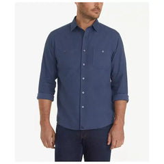 UNTUCKit Men's Regular Fit Hemsworth Flannel Button Up Shirt - Blue