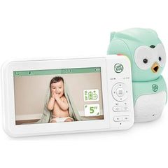 LeapFrog LeapView Twoo Video Baby Monitor (Non-WiFi), 5 Inch Screen, 360° Coverage Owl Camera 31 Hr Battery, 1,000ft Range, Secure FHSS, VOX, Two Way Talk, Temperature