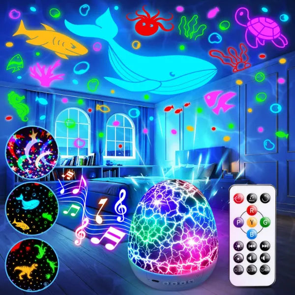 Staryou Ocean Baby Night Light Projector Sensory Toys for 1,2,3,4,5 year old Boys