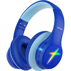 EarFun K4 Kids Bluetooth Headphones, Wireless Headphones with LED Lights, 74/85/94dBA Volume Limited, Built-in Mic, 90H Playtime, Bluetooth 5.4 Over Ear Headphone for iPad/Tablet/PC