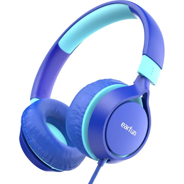 EarFun S1 Kids Headphones, Foldable Wired Headphones for Kids, 85dB Volume Limit, Stereo Sound, Adjustable Headband, Portable Lightweight On-Ear Headphone