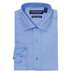 Nick Graham Men's Modern Fit Zig Zag Non-solid Dress Shirt