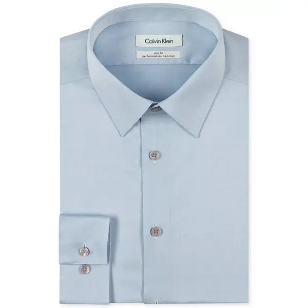 Calvin Klein Men's Slim-Fit Non-Iron Herringbone Dress Shirt
