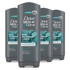 DOVE MEN + CARE Mens Body Wash, Dry Skin Body Wash with Micromoisture, Effectively Washes Away Bacteria While Nourishing Your Skin - 18 oz (Pack of 4)