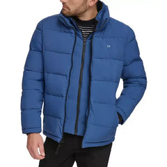 Men's Puffer Jacket With Set In Bib Detail