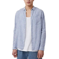 COTTON ON Men's Linen Long Sleeve Shirt