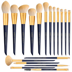 LORYP Makeup Brushes Set Labeled 18 Piece Face and Eye Brush Set Ultra soft hair Foundation, Concealer, Blush, Contour, Blending, Eyeshadow Brush kit