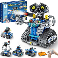 Sillbird Robot Building Kit with Remote Control for Boys Ages 8-14, STEM Coding Robotics Technic Toy Birthday Creative Gifts for Kids, Buildable 5in1 Models with 473 Pieces