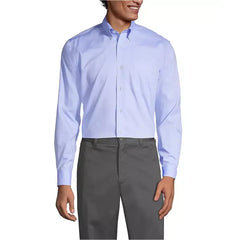 Lands' End Men's Long Sleeve No Iron Pinpoint Dress Shirt