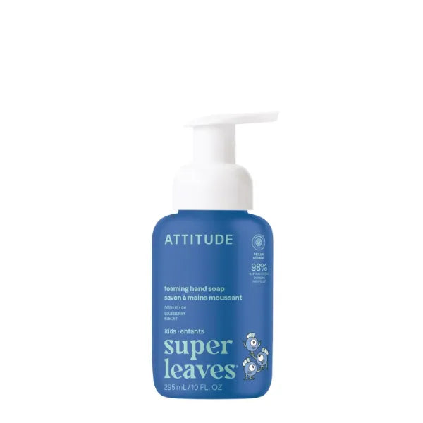 ATTITUDE Foaming Hand Soap for Kids, EWG Verified, Dermatologically Tested, Plant- and Mineral-Based Ingredients, Vegan - 10 Fl Oz