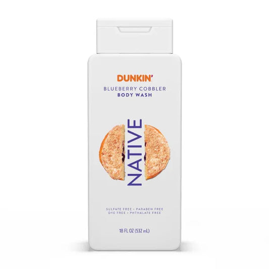 Native Body Wash, Dunkin, Contains Naturally Derived Ingredients | For Women & Men, Sulfate, Paraben, & Dye Free Leaving Skin Soft and Hydrated -18 oz