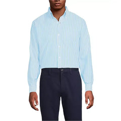 Lands' End Men's Pattern No Iron Supima Oxford Dress Shirt