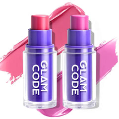 Glam Code Makeup Blush Stick Duo - Butter Creamy Blush with Natural Flush Finish, Multi-stick for Cheek + Lip, Hydrating Buildable & Long-Wearing Formula for All Day Wear, Vegan & Cruelty-Free