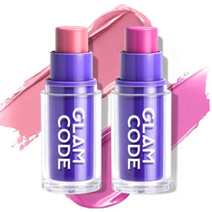 Glam Code Makeup Blush Stick Duo - Butter Creamy Blush with Natural Flush Finish, Multi-stick for Cheek + Lip, Hydrating Buildable & Long-Wearing Formula for All Day Wear, Vegan & Cruelty-Free