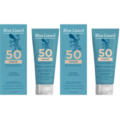BLUE LIZARD Sheer Mineral SPF 50 Sunscreen Lotion – 100% Zinc Oxide Formula for Face & Body, Lightweight, No White Cast