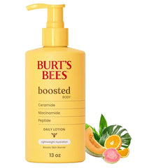 Burt’s Bees Boosted Body Care Gift Set – Whipped Butter, Body Lotion & Moisturizing Melt, Ceramide, Niacinamide & Peptide Complex, Tropical Scented
