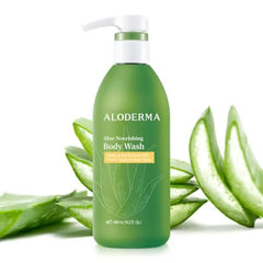 Aloderma Organic Aloe Vera Hair & Body Care Set – 5 Professional Formulas for Oily, Dry, Damaged, Thinning Hair & Sensitive Skin – 16oz