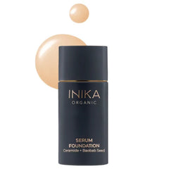 INIKA Organic Serum Foundation | Vegan, Buildable Coverage, Weightless Second Skin Feel, Transfer Proof with Skincare Ingredients in Sustainable Packaging