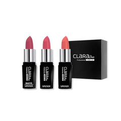 Claraline Matte Lipstick Makeup Set for Women, 3 Pcs, Fashionable Colors, Paraben Free, Non-Sticky, Long Lasting Wear, Gift Set