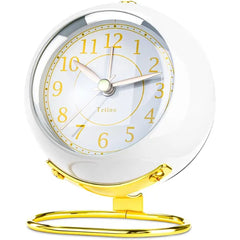 Tetino Analog Alarm Clocks,Desk Clock Aesthetic Retro Cute,Room Decoration,Small Clock with Night Light,Silent Non Ticking,Battery Powered,Clocks for Kids,Bedroom,Travel,Kitchen,Bedside Decor