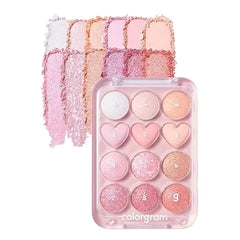COLORGRAM Pin Point Eyeshadow Palette | Ultra-Blendable Matte, Glitter, Shimmer Shades for Daily Makeup | K-Beauty Eye Palette with Easy-to-Use Calculator Design
