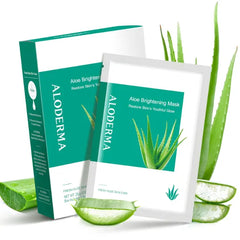Aloderma Aloe Vera Sheet Masks 5-Pack - Hydrating, Brightening & Firming with Hyaluronic Acid & Niacinamide