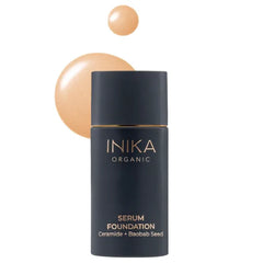INIKA Organic Serum Foundation | Vegan, Buildable Coverage, Weightless Second Skin Feel, Transfer Proof with Skincare Ingredients in Sustainable Packaging