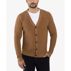 X-Ray Men's Basic Ribbed Cardigan
