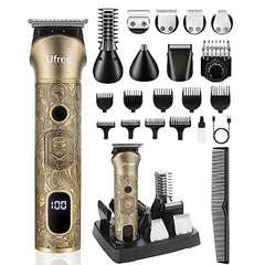 Ufree Professional 7-in-1 Men’s Grooming Kit – Cordless Beard Trimmer, Electric Shaver & All-Body Hair Clipper (Waterproof & Rechargeable)