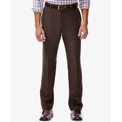 Haggar Men's Classic Fit Flat Front Hidden Expandable Dress Pants
