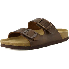 CUSHIONAIRE Lang Slip On Cork Footbed Womens Sandals - Comfortable Slides with Adjustable Buckle Flat Sandals for Women 2025
