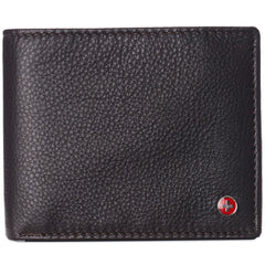 Alpine Swiss Men's Leather RFID Bifold Wallet - 2 ID Windows & Divided Bill Section