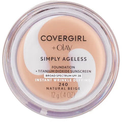 COVERGIRL Simply Ageless Instant Wrinkle Defying Foundation, SPF 28, Hyaluronic Complex & Vitamin C
