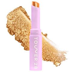 Tower 28 GoGo Cooling Shimmer Eyeshadow Stick - 8-Hour Wear Cream Eyeshadow + Precise Highlighter Stick - Water-Based Eye Makeup for Sensitive Eyes - Microplastic-Free Eye Shadow