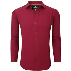 Tom Baine Men Slim Fit Four Way Stretch Solid Dress Shirt