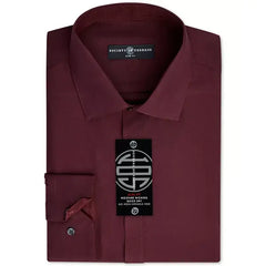 Society of Threads Men's Slim-Fit Non-Iron Performance Solid Dress Shirt