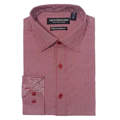 Nick Graham Men's Modern Fit Zig Zag Non-solid Dress Shirt